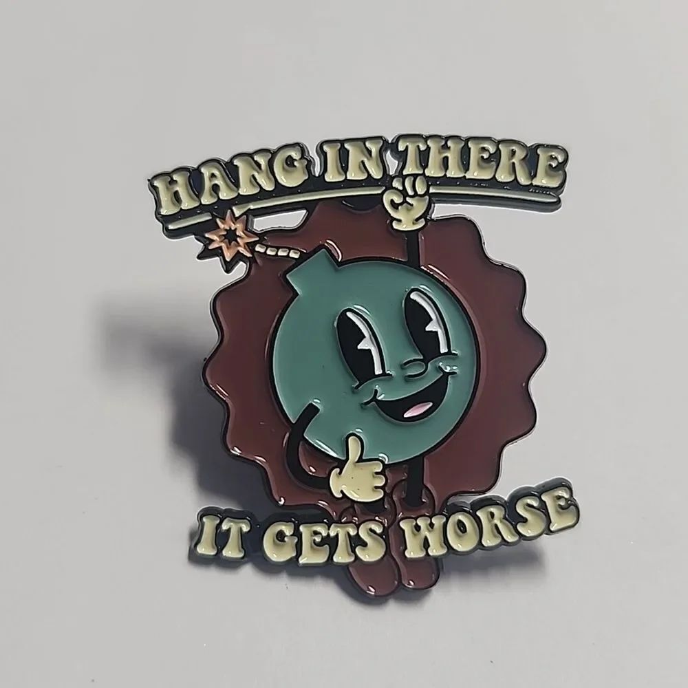 Hang In There Enamel Pin - Picture 2 of 3